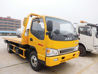 JAC 4ton 156hp 4*2 LHD flat bed wrecker truck with 4 ton crane Euro 5